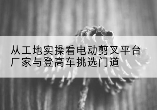 友好电动剪叉升降平台厂家-从工地实操看电动剪叉平台厂家与登高车挑选门道